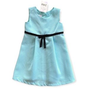 Blue Party Dress w/ Black Bow by Bonnie Baby NWT Size 24 Months
